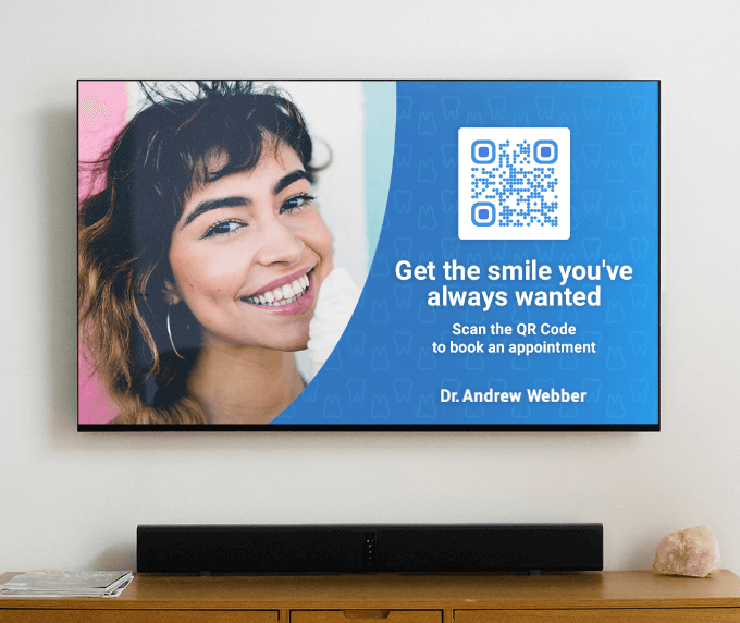 QR Code idea on a TV advertisement to promote healthcare.